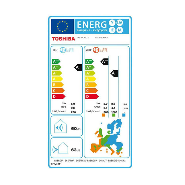 Toshiba Arata RAS13CAVG-E/B13CKVG-E 13.000 BTU/h Κλιματιστικό Inverter