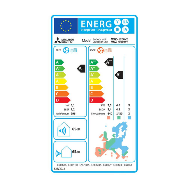 Mitsubishi Electric MSZ HR60VFK 22.000 BTU/h Κλιματιστικό Inverter