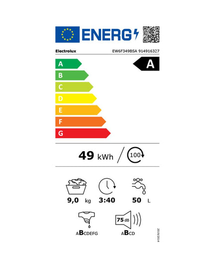 Electrolux EW6F349BSA Πλυντήριο Ρούχων