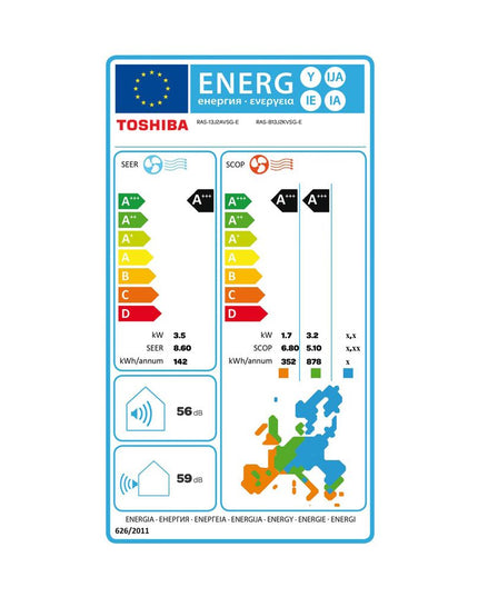 Toshiba Edge 13J2AVSG-E1/B13G3KVSGBE 13.000 BTU/h Κλιματιστικό Inverter