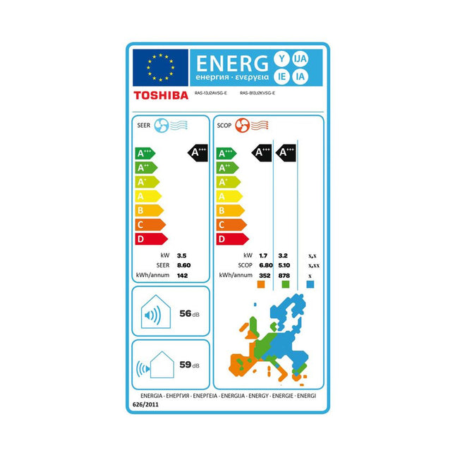 Toshiba Edge 13J2AVSG-E1/B13G3KVSGBE 13.000 BTU/h Κλιματιστικό Inverter