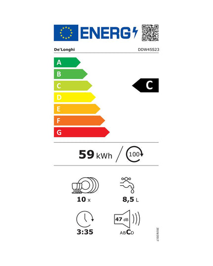 Delonghi DDW45S23 Silver Πλυντήριο Πιάτων