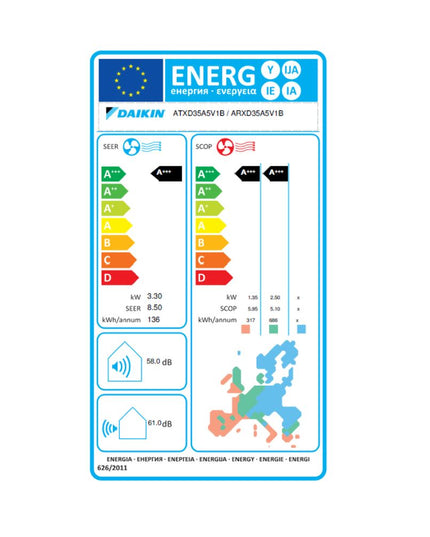 Daikin ATXD35A Siesta 12.000 BTU/h Κλιματιστικό Inverter