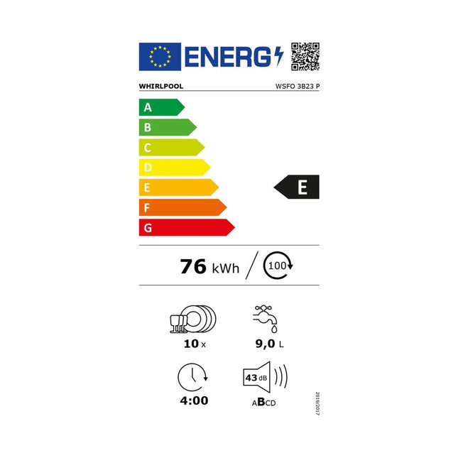 Whirlpool WSFO 3B23 P Πλυντήριο Πιάτων 45 cm