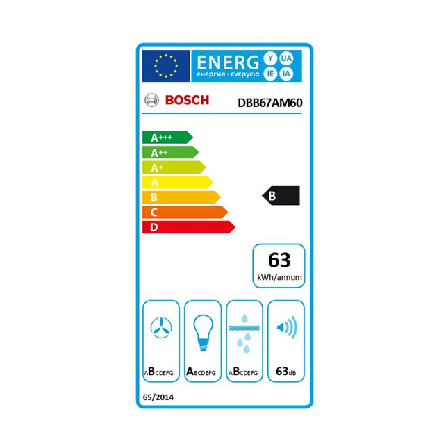 Bosch DBB67AM60 Black Απορροφητήρας Εντοιχιζόμενος