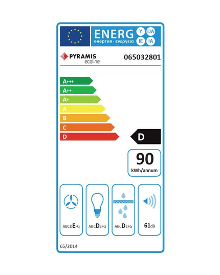 Pyramis 065032801 Απορροφητήρας Συρόμενος με Γυαλί