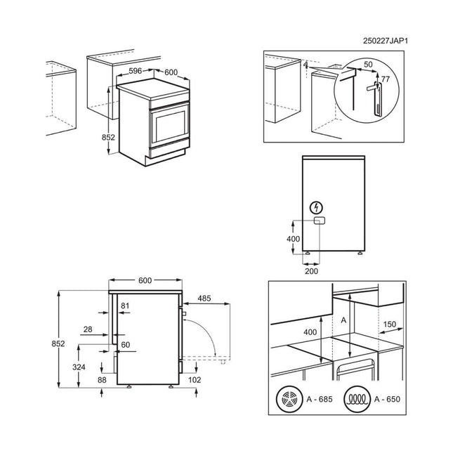 Electrolux LKR66021MX Inox Κουζίνα Κεραμική