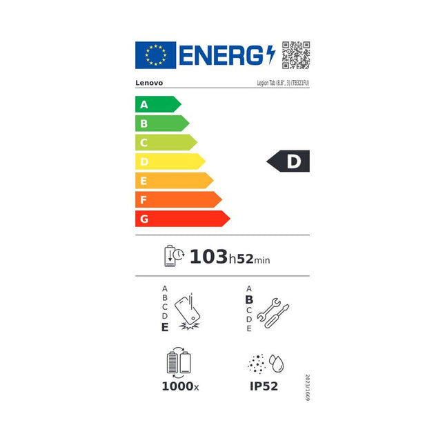 Lenovo Legion Tab Gen3+ Folio Case + Film 12GB/256GB WiFi Tablet
