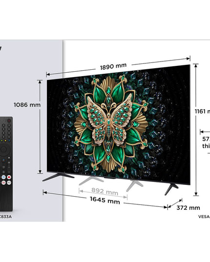 TCL QD Mini-LED 85C6K 85" Τηλεόραση 4K Google TV
