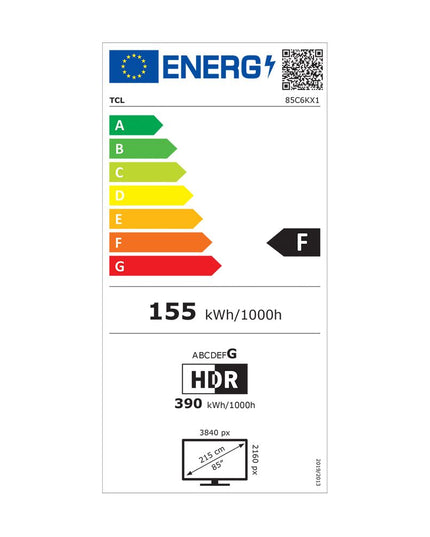 TCL QD Mini-LED 85C6K 85" Τηλεόραση 4K Google TV