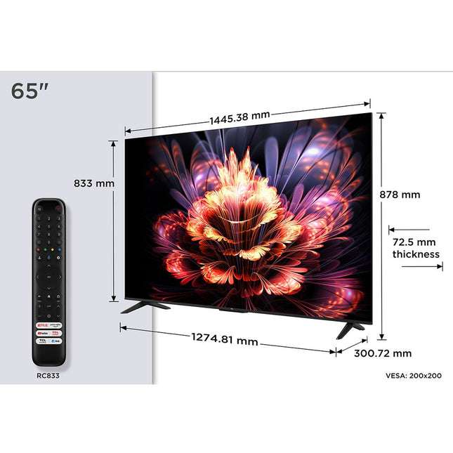 TCL LED 65V6C 65" Τηλεόραση Google TV 4K