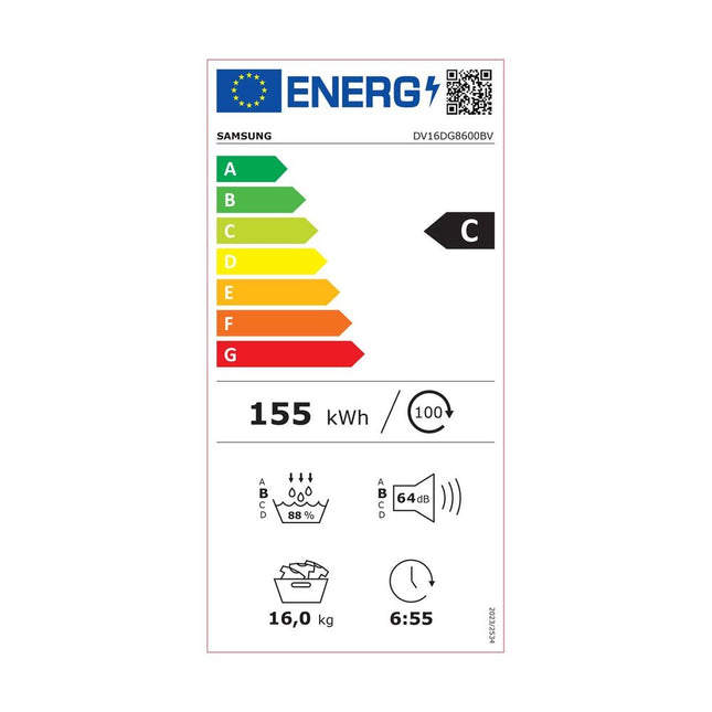Samsung DV16DG8600BVU4 White Στεγνωτήριο