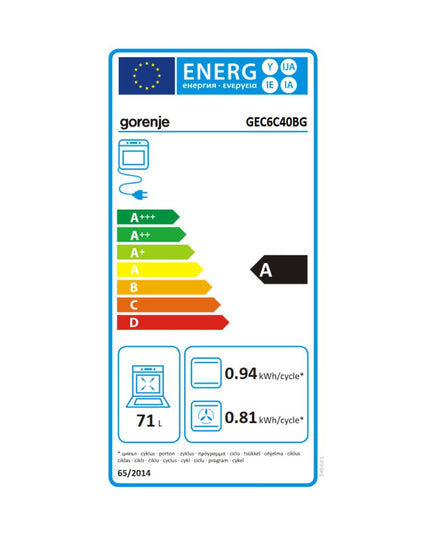 Gorenje GEC6C40BG Κουζίνα Κεραμική