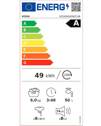 Midea MF200W90WB/T-GR Πλυντήριο Ρούχων