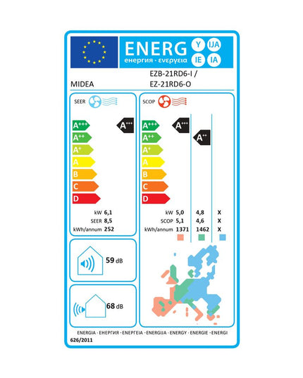 Midea EZB21RD6 Solstice Black 21.000 BTU/h Κλιματιστικό Inverter