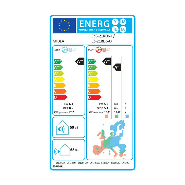 Midea EZB21RD6 Solstice White 21.000 BTU/h Κλιματιστικό Inverter