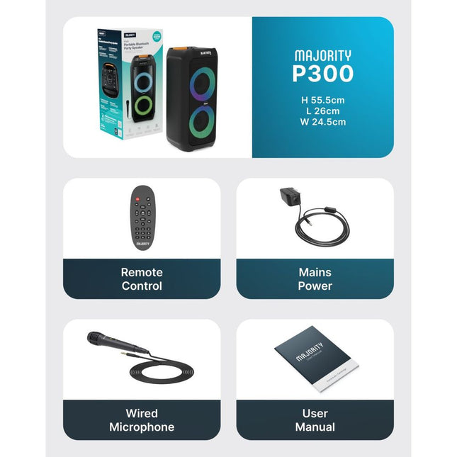 Majority P300 Partybox Bluetooth Ηχείο