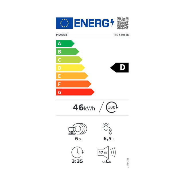 Morris TTS-55065D Μίνι Πλυντήριο Πιάτων