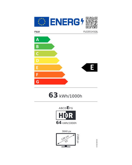 F&U QLED FLG55141QL 55" Τηλεόραση Google TV 4K