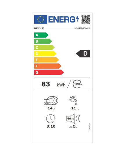 Hisense HS642D90W Πλυντήριο Πιάτων