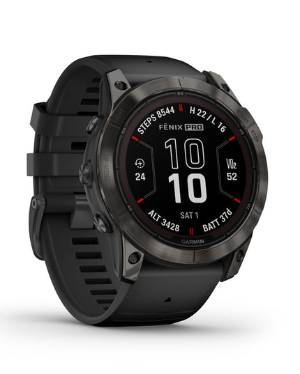 Garmin Fenix 7X Pro Sapphire Solar Titanium Carbon Gray DLC & Black SmartWatch