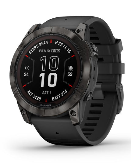 Garmin Fenix 7X Pro Sapphire Solar Titanium Carbon Gray DLC & Black SmartWatch