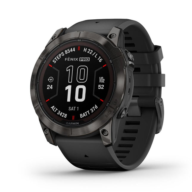 Garmin Fenix 7X Pro Sapphire Solar Titanium Carbon Gray DLC & Black SmartWatch